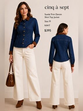Cinq a Sept Suede Combo
Autumn Denim Shirt Jacket NWT